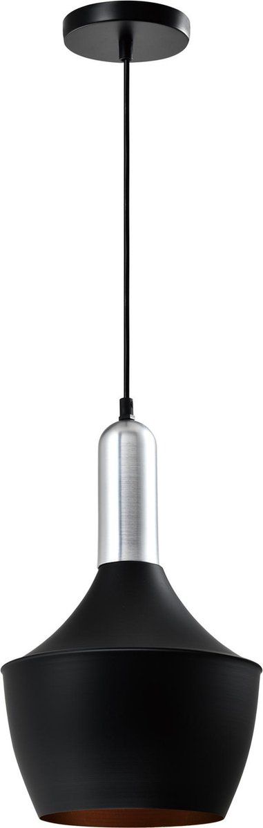 QUVIO Hanglamp modern - Zwart en zilver - E27 - Ø 25 cm