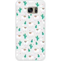 Cactus et Alpaga Bedrukt siliconen hoesje compatibel met Galaxy S7 Edge