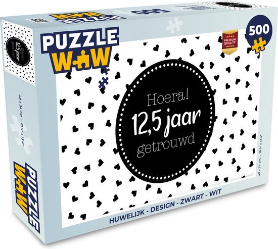 MuchoWow Puzzel Spreuken - Hoera! 12,5 jaar getrouwd - Quotes - Huwelijk - Legpuzzel - Puzzel 500 stukjes