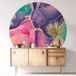 Autocollant Mural Rond - Effet Marbré - Diamètre 40 cm - Adhésif Mat