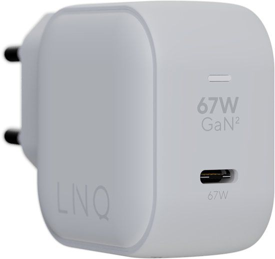LINQ Connects 67W GaN2 Adapter - USB C-Oplader MacBook Air, geschikt voor iPhone 16 Oplader - Snellader - USB C Oplader - Adapter USB C