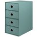 Rössler SOHO 4-delige ladebox van papier | bureau organizer bureau | lade-organizer kantoor accessoires & kantoorbenodigdheden | bureau organizer box | 18 x 25 x 32 cm | 1 stuk | kleur: groen | opaal