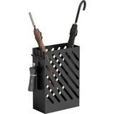 Mobliva Porte-parapluie avec bac égouttoir, 4 crochets, acier, 28 cm (l) x 14 cm (l) x 41 cm (h), noir