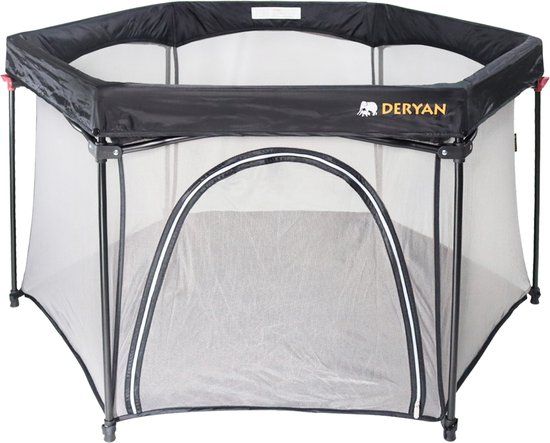 Deryan Draagbare Kinderbox - Donker antraciet - Reisbox - 0-6 jaar - Opvouwbaar