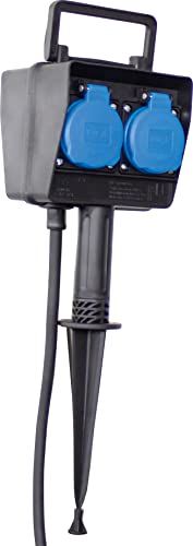 AS-Schwabe 60684 Stekkerdoos voor grondpen, 4-voudig, 230 V/16 A, IP44, zwart