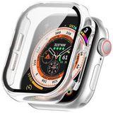 By Qubix Qubix - Apple Watch Hard Case Waterproof - Transparant - Geschikt voor Apple Watch 42mm - Series 10 hoesje - screenprotector - Bescherming iWatch - Bescherm hoesje