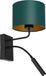 Luminex Wandlamp Soho, cilindrisch, leeslampje groen/goud