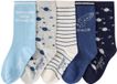 Vertbaudet Set van 5 jongenssokken blauw gestreept maat 27-30
