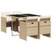 vidaXL 5-delige tuinset met kussens, beige, polyrotan
