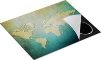 Chefcare Inductie Beschermer Oude Wereldkaart - 65x52 cm - Multicolor - Inductie Mat