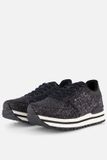 Woden Ronja Glitter Plateau Sneakers Zwart