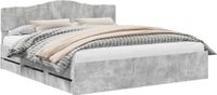 vidaXL Bedframe met lade Beton Grijs 180 x 200 cm Ingenieurshout
