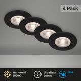 Briloner Kulana - Set van 12 LED Inbouwspots - badkamerverlichting - Ø9 cm - IP44 - 4.9 W - 480 Lm - 3.000 K - zwart