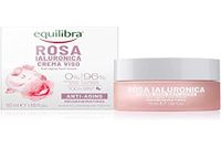 Equilibra Gezichtscrème, roos, hyaluronkleur, anti-aging gezichtscrème op basis van Damascus rozenextract en hyaluronzuur, hydraterend en gladmakend, snel intrekkend, niet vet, 50 ml