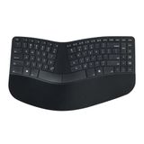 Matias FK413PCD-DE Clavier ergonomique rechargeable sans fil allemand, QWERTZ noir ergonomique