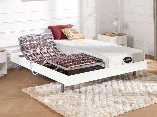 NATUREA Elektrisch relaxbed LYSIS III - 140x190 cm - Wit