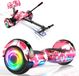 SISIGAD Hoverboard with Seat Attachment, 6.5'' Self Balancing Hoverboards Go Kart with Bluetooth and LED Lights, Combo Seat Attachment