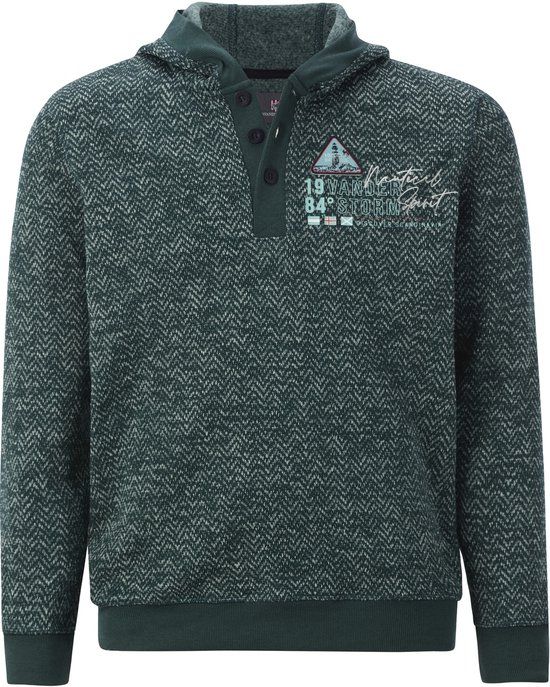 Jan Vanderstorm herren Gebreid Fleece Shirt - 68/70 - petrol - Plus Size