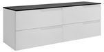 3xE living meuble bas de salle de bain, blanc/noir, 120 (2 x 60) x 46 x 58 cm