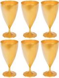 Verre à vin en plastique doré, 150 ml, 6 pièces.