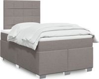vidaXL Boxspring met matras stof taupe 120x190 cm