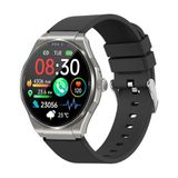 Knauermann PRO 3 (2024) Smartwatch met telefoonfunctie ECG HRV en SOS AMOLED-display BT Bluetooth slaapapneu zwarte siliconen band 14-24 rond zilver normaal, zilver.
