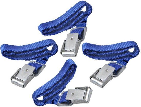 ProPlus Fietsriempjes met Metalen Gesp - 4 stuks - 40 cm - Blauw