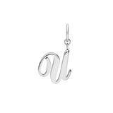 Lucardi Dames Stainless steel bedel letter - Hanger - Staal - Zilverkleurig