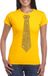 Shoppartners Bv Geel t-shirt de déguisement - avec cravate - en or pailleté - femme - manches courtes M