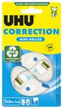 UHU Mini-correctieroller, snel, schoon en nauwkeurig, wit, set van 2, 6 m x 5 mm