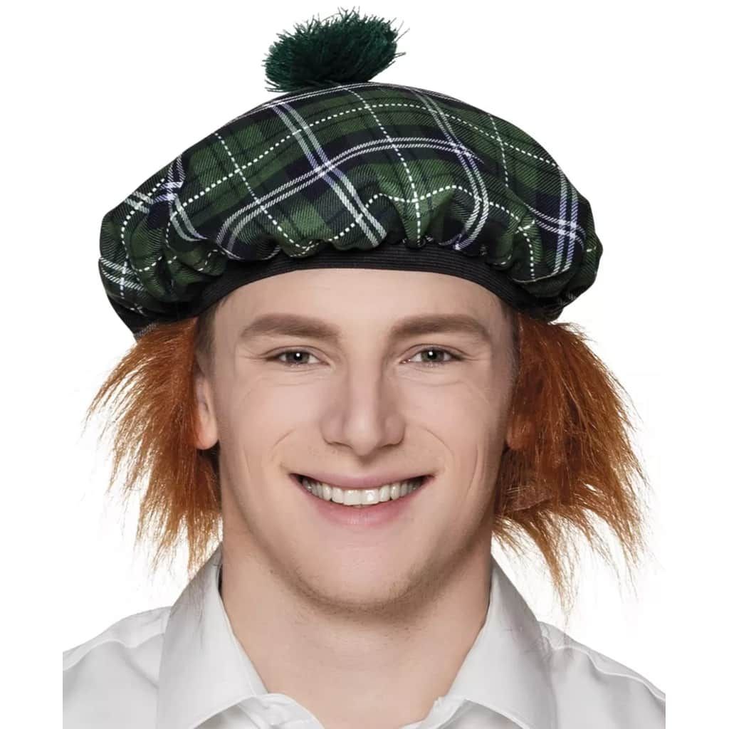 Boland Baret Mr Tartan groen met haar - groen, polyester