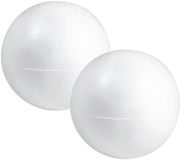 Merkloos Piepschuim hobby vorm - 2x - bol - 50 cm - DIY knutsel figuren - halve schalen
