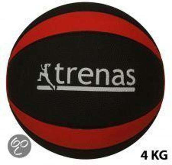 Trenas Pro Medicijnbal - Medicine bal - Rubber - 4 kg - Zwart-Rood