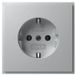 Gira SCHUKO-stekkerd. (IP20) Gira TX_44 F Alu [418865]