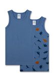 Sanetta Onderhemd navy / duifblauw / karamel