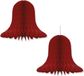 Bellatio Decorations Fest-Dekor Gmbh 2x Bordeaux Rode Decoratie Klokken/Kerstklokken Lampionnen 30 cm