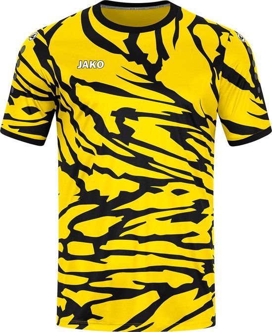 JAKO Shirt Animal Korte Mouwen Citroen-Zwart Maat XL - Mannen - Voetbal - Polyester - Korte mouw