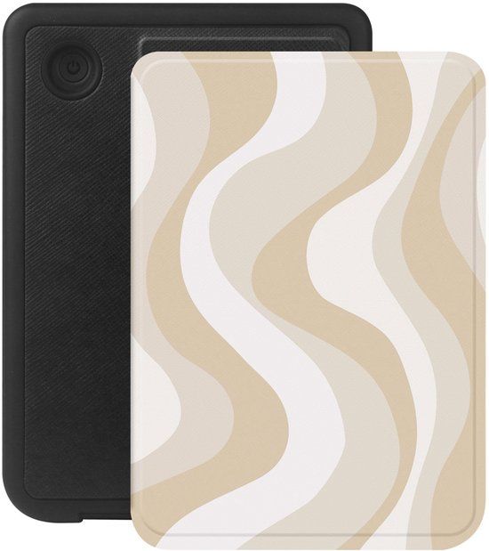 Selencia Ploonk B.V. Ereader Hoes - Geschikt voor Kobo Clara BW/Kobo Clara Colour - Desert Waves Beige