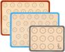 Merkloos Tapis de cuisson en silicone pour macarons - Plaque de cuisson antiadhésive - Lot de 3 - 42x29,5cm et 29,2 x 21,6cm - Silicone