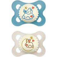 MAM Night Bird, Rabbit & Moon Design 0–6M Fopspeen – 2 stuks