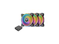 Thermaltake Riing Quad 120 mm 16,8 miljoen RGB-kleuren (Alexa, Razer Chroma) Software ingeschakeld 4 lichtringen 54 adresseerbare LED 9 bladen hydraulische lagerbehuizing/radiatorventilator