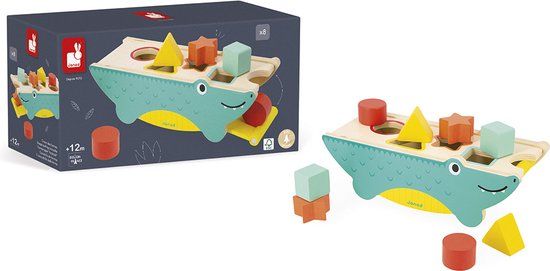 Janod Tropik Vormenstoof Krokodil - Houten Blokken - Vanaf 1 Jaar