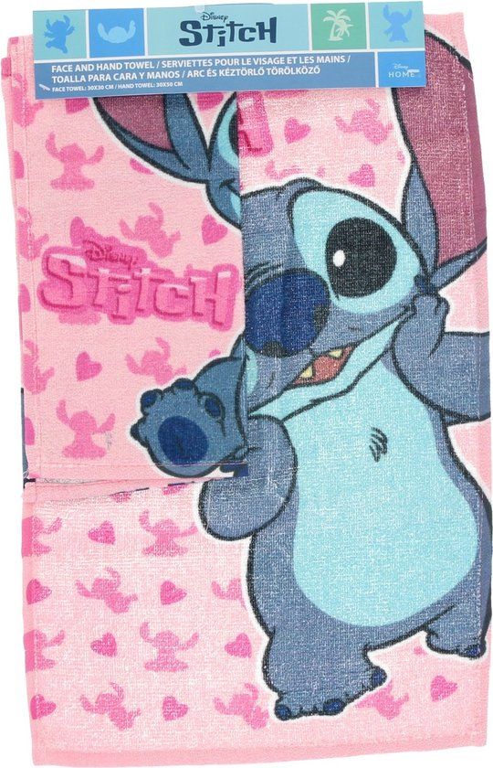 4KidsOnly Lilo & Stitch Multi Colour Handdoek & Gezichtshanddoek (2 stuks)