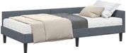vidaXL Cadre de lit d'angle avec matelas gris foncé velours 80 x 200 cm
