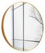 Miroir mural rond pour salle de bain ou chambre avec cadre en métal