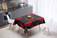 Bonamaison Tafelkleed, Anti-Mold, Sneldrogend, Waterdicht, 100% Polyester Tafellaken, rood Zwart, 140 x 140 Cm - Ontworpen en Vervaardigd in Turkije