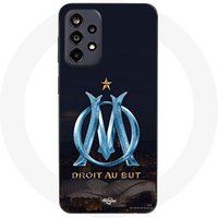 Maniacase Samsung Galaxy A52s 5G Hoesje OM-logo Blauw en Goud Stadion