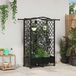 Maison Exclusive - Jardinière surélevée avec treillis et toit, couleur noire, dimensions : 124 x 40 x 129 cm, en plastique PP