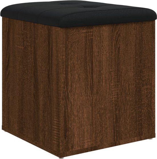 vidaXL Opbergbankje 42x42x45 cm bewerkt hout bruin eikenkleur