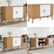 Buffet Olden Blanc et Marron 114x43x73,5 cm Bois massif de pin
